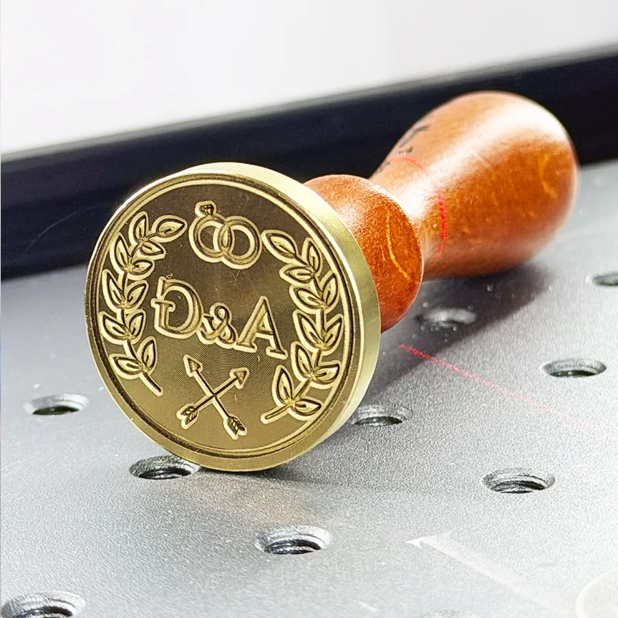 Custom brass wax seal stamp with monogram by Victory Laser Engraving Delaware