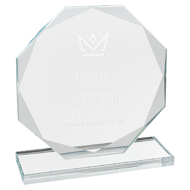 Clear Octagon Glass Award