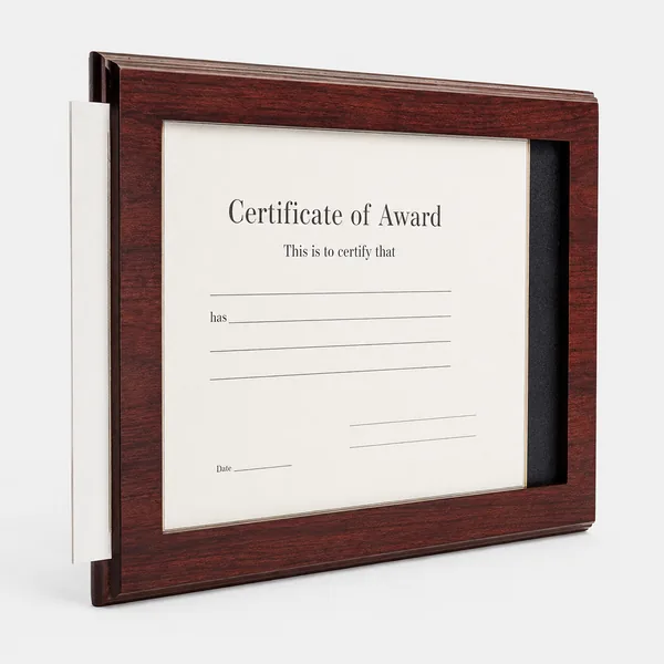 Cherry slide-in certificate plaque
