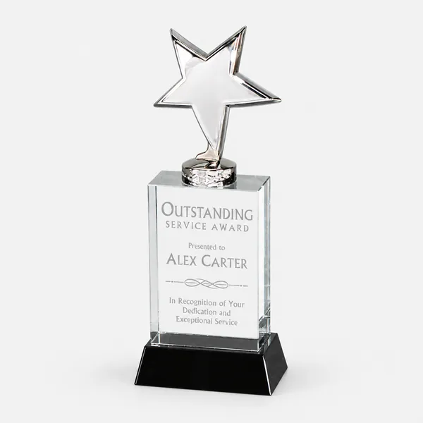 Crystal metal star award