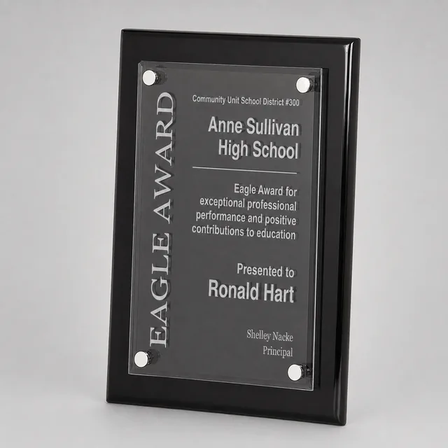 Black acrylic plaque