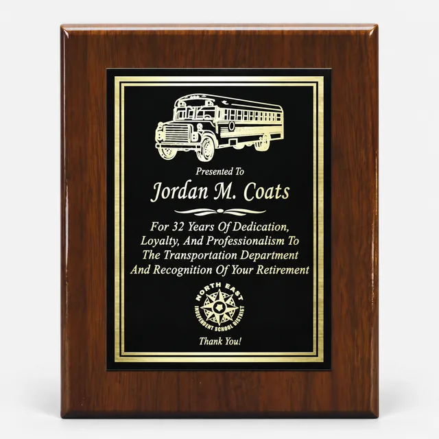 Walnut piano finish plaque