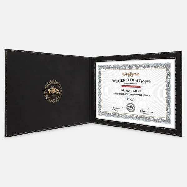 Leatherette certificate cover
